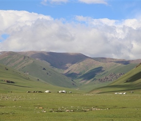 Yurts in valley