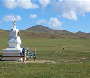 Valerie leaves Stupa in Orkhon Valley
