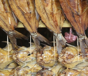 Dried fish at the roadside market