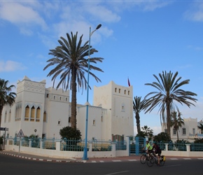 Carel, Sarah cycling through Sidi Ifni