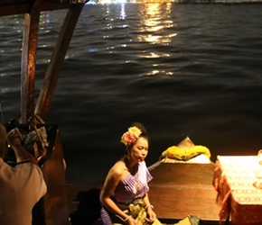 Musician on evening river cruise