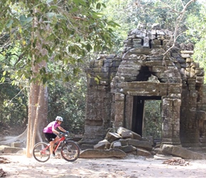 Margaret Powell in Angkor Wat complex