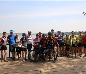 Group at resevoir in Angkor
