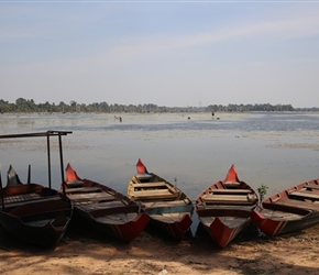 Boats at resevoir in Angkor