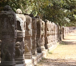 Stones to reservoir in Angkor Wat