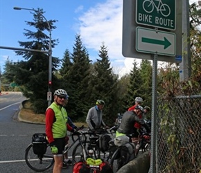 Start of cyclepath in Vancouver