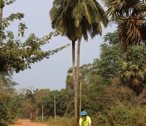 Tim cycling out of Anuradhapura