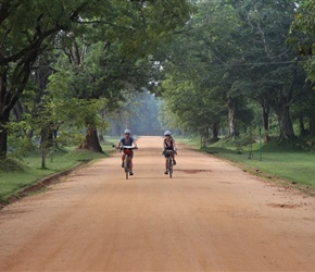 Mel and Christine on the wide red track that encircles Sigiriya