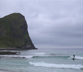 Surfers at Unstad