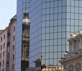 Cathedral reflection in High Rise, Santiago Chile