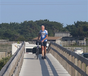 Tony on boardwalk near Ocracoke