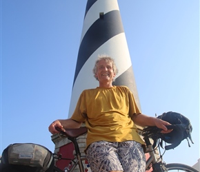 Neil at the Hattaras Lighthouse.  It is the tallest brick lighthouse in the United States and measures 198.49 feet from the bottom of the foundation to the top of the pinnacle of the tower. 