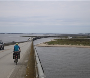 Colin on the bridge over Oregon Inlet