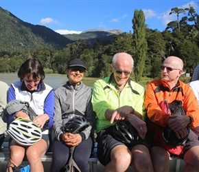 Lynne, Sima, Chris and Lester on the ferry at Puerto Frias