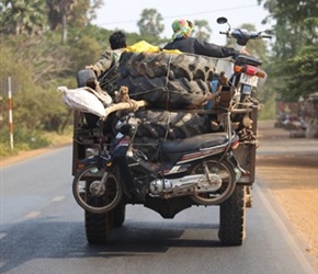 Loaded truck near Kampong Chhnang Cambodia
