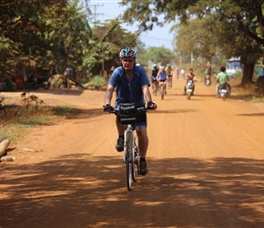 Phil on red road near Kampong Chhnang
