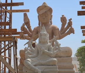 Creating a Buddha at New Temple on Highway 4