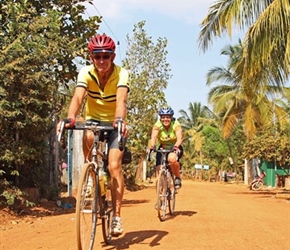Martin and Diane on red road to Sihanoukville