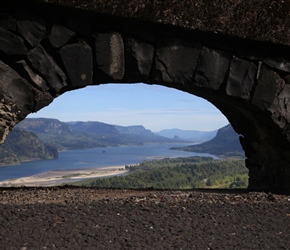 Columbia Valley through roadside arch in Guy Talbot state Park