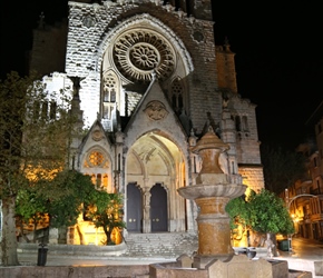 Soller church at night