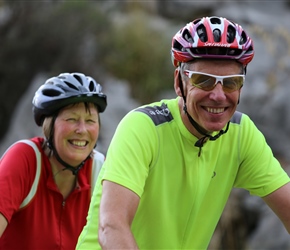 Christine and Gary on Sa Colobra climb