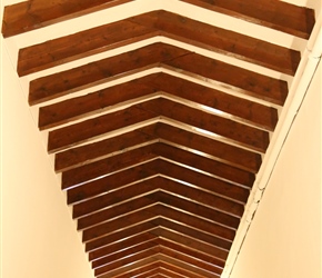 I was struck by the pattern of the roof rafters at Lluc Monastery