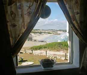 View from the cafe window to the sea