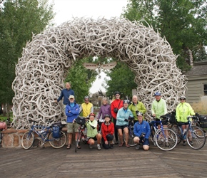 All at Jackson Hole.The four elk antler arches guarding the corners of Jackson Hole’s George Washington Memorial Park, more commonly called the Town Square