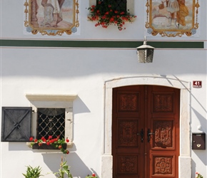 Painted window and door at Dolenja Vas