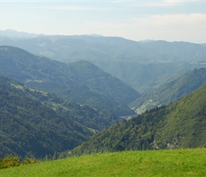The valley we had climbed out of from Cerkno