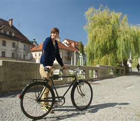 Luka and his 1950 bike. He was my contact in Slovenia, what struck me was how young he looked