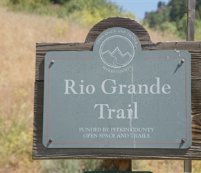 Rio Grande sign. This branch line was built by the Denver & Rio Grande Western in order to tap silver mines in the area around Aspen