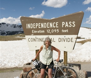 Valerie at the summit of Independence Pass