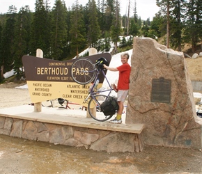 Neil at the Continental Berthoud Pass Sign