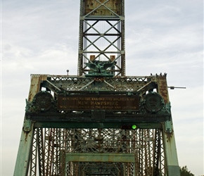 Emrys crosses Memorial Bridge and into Maine. Constructed between 1920 and 1923, the original Memorial Bridge was the first without toll to span the Piscataqua between Portsmouth and Kittery. Replaced in 2013