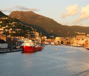 Arrival into Bergen Harbour