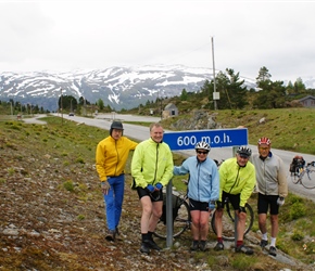 Colin, John, Linda, John and Terry on top of Utvikfjell