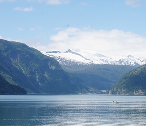 Josterdalsbreen glacier across Sognefjord from Kroken