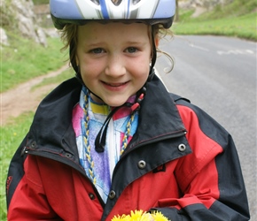 Louise with dandelions
