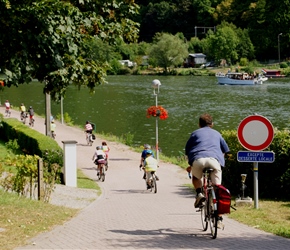 James descends to the River Meuse Cycleway