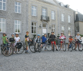 Children outside the Chateau de Halloy