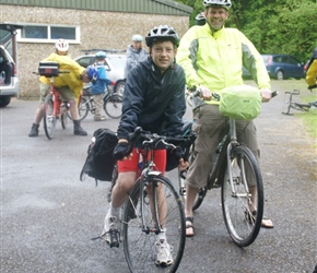 George and David ready to leave the Scout Hut
