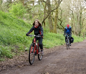 Abbie and Kevin along on cycle route 45 through Stroud