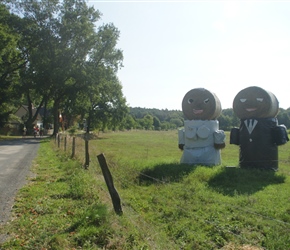 Cute, the straw bales got married
