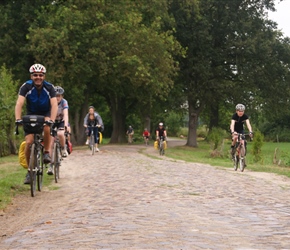 The thing with cobbles is do like the professional racers do, use the edges as Robin and Hiliary are doing