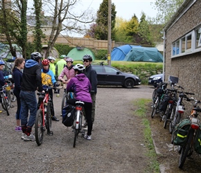 Teenagers ready at the Scout Hut in Radstock