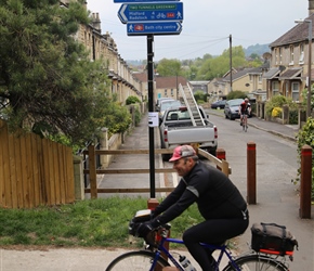 Kevin onto the start of the railway path at Bath