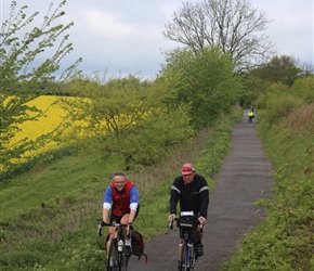Nigel and Kevin along route 24 between Radstock and Mells