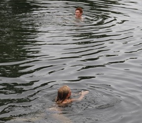 Nick swimming in Charente River