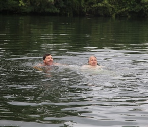 Neil and Robin swimming